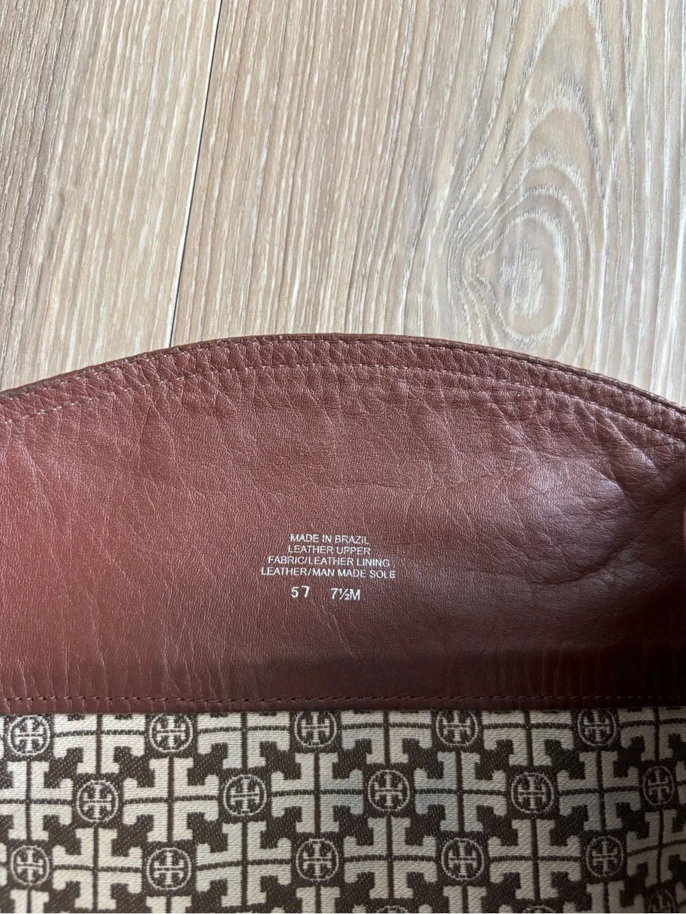 Tory Burch Riding Boots Brown Leather Logo Womens US 7.5 Classic Cowgirl Preppy